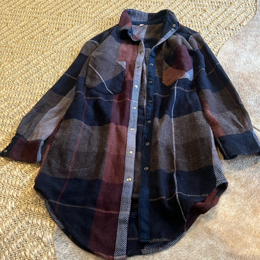 Free People flannel cardigan. Worn once size S